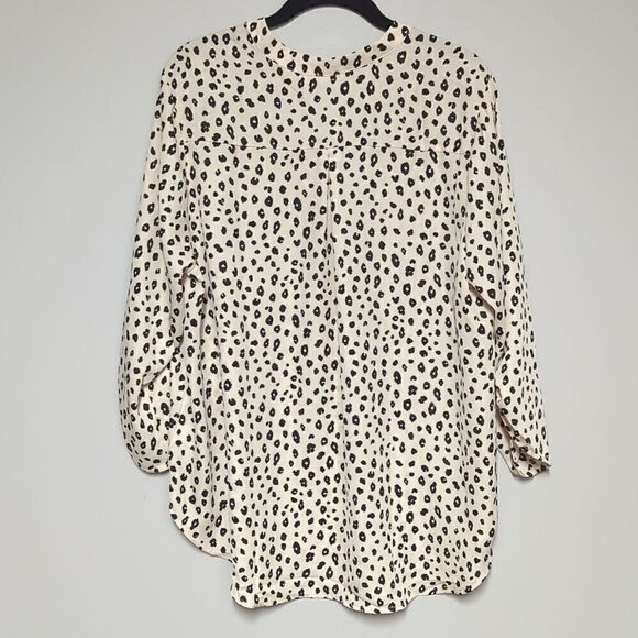 Lush Cream and Black Three Quarter Length Sleeves Blouse - Picture 5 of 6